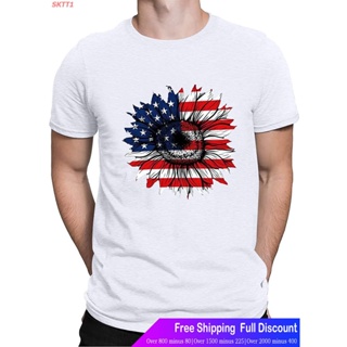 SKTT1 เสื้อยืดผู้ชาย American Flag Tank Tops For Mens Patriotic Shirt USA Flag Stars Stripes Print Short Sleeve T-Shirt