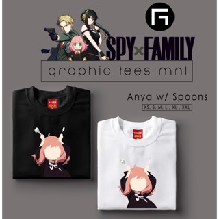 กราฟิก Tees MNL GTM Spy x ครอบครัวอะนิเมะ Anya กับช้อนเวกเตอร์เสื้อที่กําหนดเองเสื้อยืด Unisex 7}u