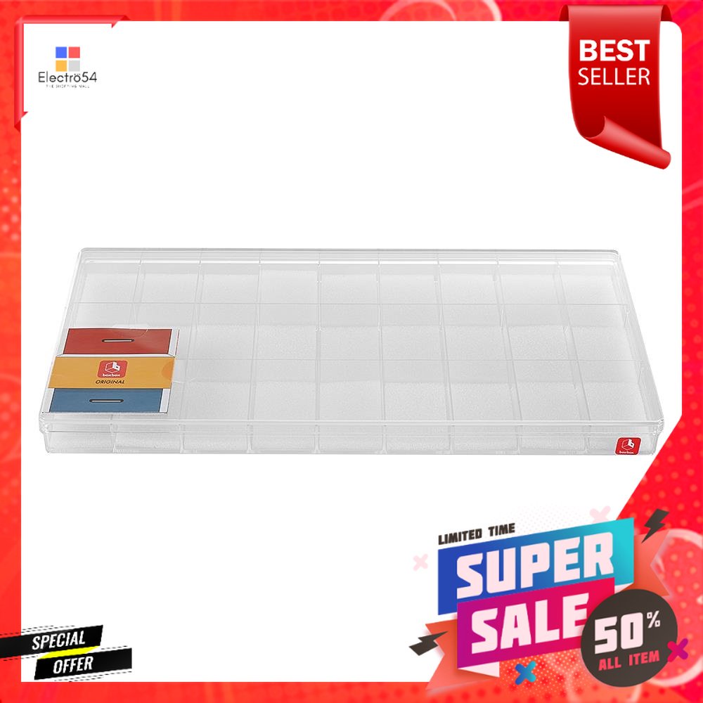 กล่องแบ่งช่อง 27 ช่อง พร้อมฟองน้ำ BOXBOX 6127SPL สีใส27-COMPARTMENT BOX WITH SPONGE BOXBOX 6127SPL C