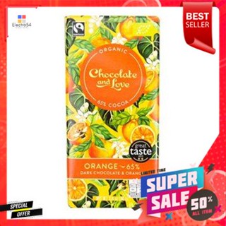 Chocolate &amp; Love Orange 80g Orange Dark 65% ช็อกโกแลตและน้ำมันส้ม