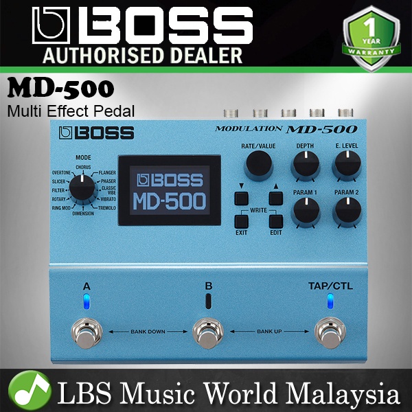 Boss MD-500 Modulation Multi-effects Pedal 12 โหมด Modulation สําหรับกีตาร์ไฟฟ้า (MD500 MD 500)