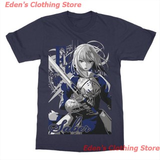 เสื้อยืดชายEdens Clothing Store Fate เสื้อยืดลายการ์ตูนอนิเมะ Fate Stay Night Saber - เสื้อผ้าไก่ เสื้อยืดอนิเมะญี่ปุ่น