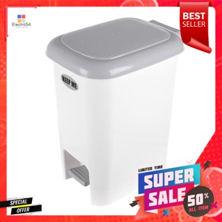 ถังขยะเหยียบเหลี่ยมรี JCJ 2145 ขนาด 15L สีขาว/เทาRECTANGULAR PEDAL BIN JCJ 2145 15L WHITE/GREY