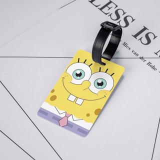 Spongebob ป้ายแท็ก PVC 5.4*8.5 ซม. อุปกรณ์เสริม สําหรับติดกระเป๋าเดินทาง