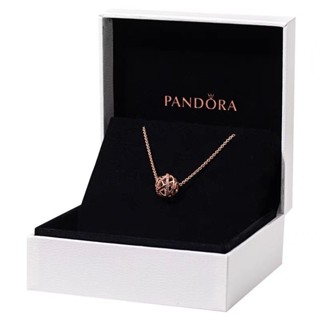 Pandora สร้อยคอเงิน 925 จี้รูปกาแล็กซี่ ประดับเพชร 18K สีโรสโกลด์ เครื่องประดับแฟชั่นสตรี