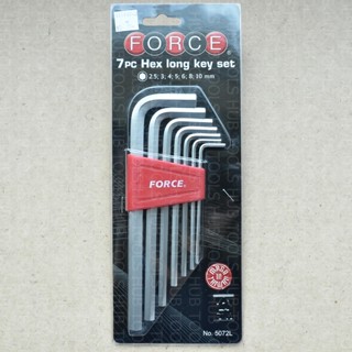 FORCE ชุดประแจหกเหลี่ยม ก้านยาว )7 ชิ้น/ชุด) รุ่น 5072L