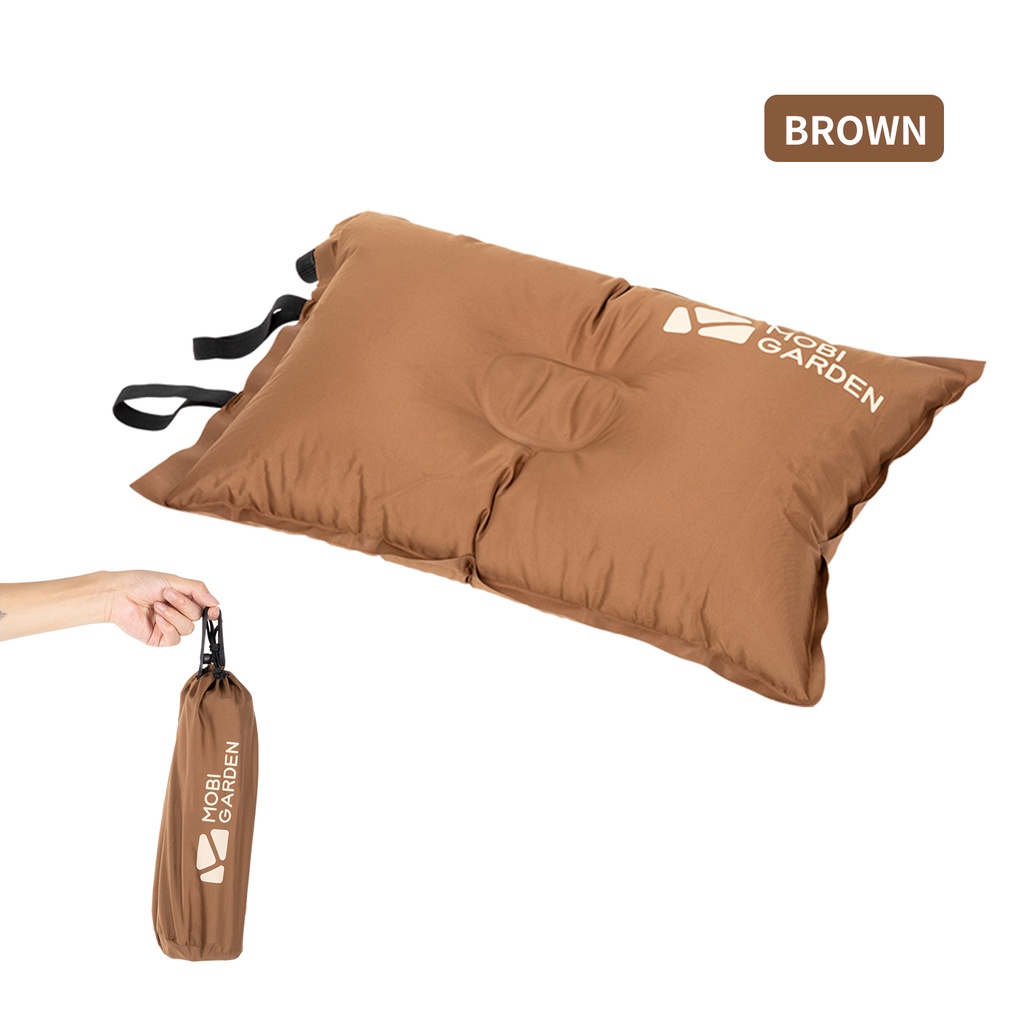 MOBI GARDEN หมอนเป่าลมอัตโนมัติ ฟองน้ํา เบาพิเศษ สะดวกสบาย แบบพกพา สําหรับตั้งแคมป์ เดินทาง กลางแจ้ง - รูปที่ 3