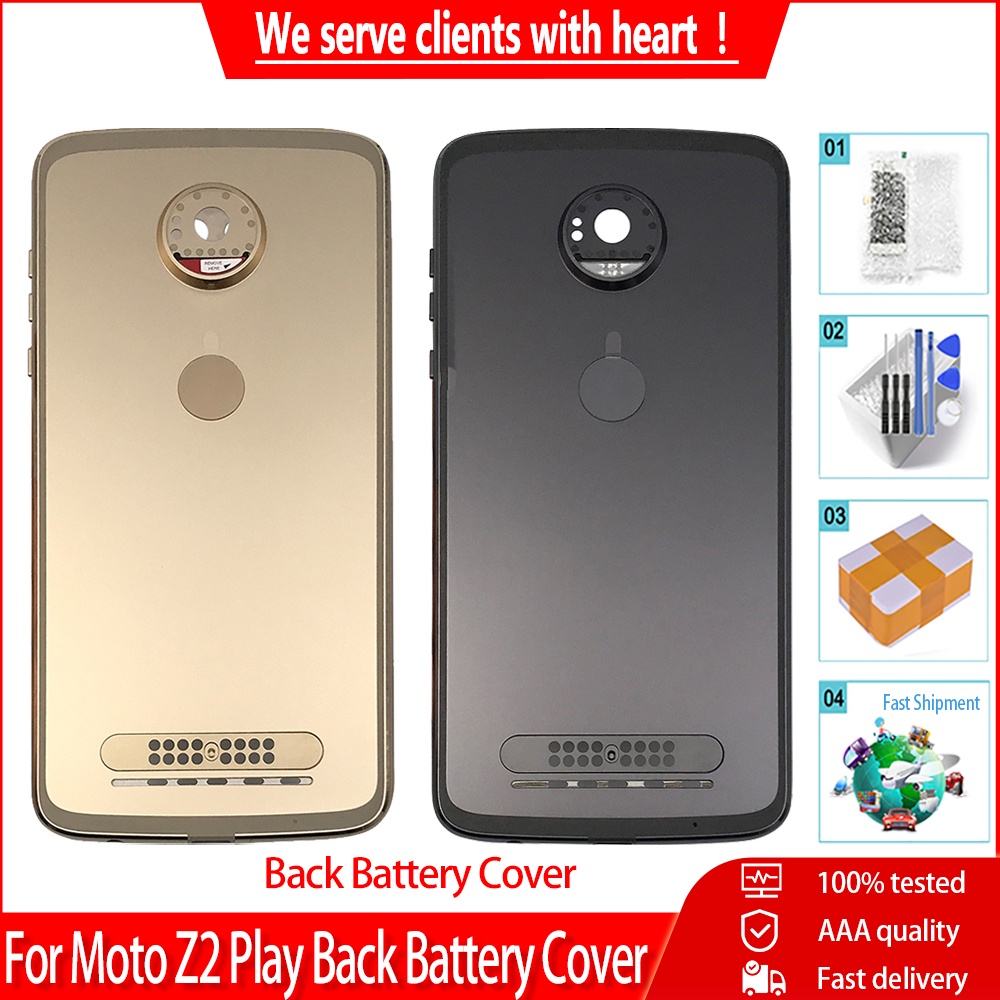 Original For Motorola Moto Z2 Play XT1710 Back Battery Cover Rear Door Panel Housing Case Replacement Parts