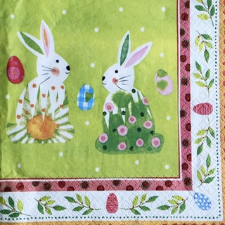 Pladao Napkin ภาพเทศกาล Easter กระต่ายในไข่อีสเตอร์ Bunny กระดาษ แนพกิ้น สำหรับงานศิลปะ เดคูพาจ decoupage ขนาด L 33x33