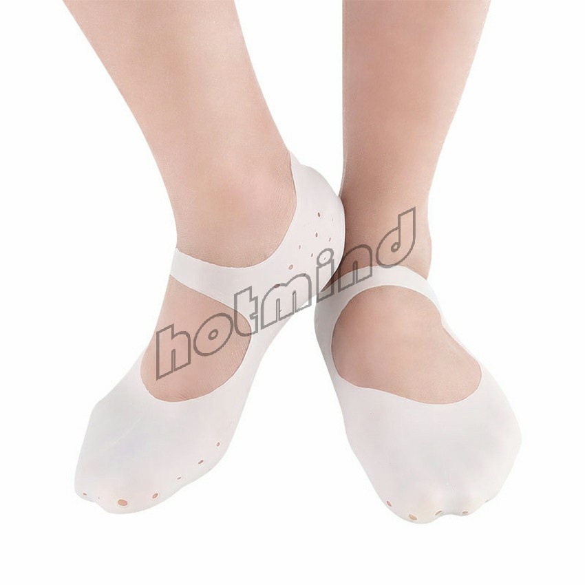 HD ถุงซิลิโคนถนอมเท้า มีสายคาดกันหลุด ยืดหยุ่น ​แก้รองช้ำ ป้องกันรองเท้ากัด Gel foot cover