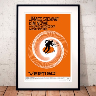 Vertigo Poster (1958) by Alfred Hitchcock โปสเตอร์ พิศวาสหลอน กำกับโดย อัลเฟร็ด ฮิตช์ค็อก หนังระดับตำนาน