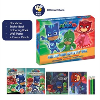 โปสเตอร์ PJ Masks Color And Activity Boxset พร้อมสมุดระบายสี สติกเกอร์ หนังสือนิทาน และดินสอสี