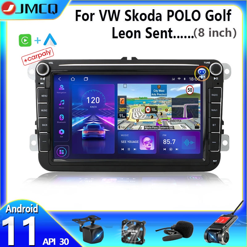 JMCQ Android 11 Car Stereo Radio for Volkswagen VW Passat B6 B7 CC Tiguan Touran GOLF POLO 2 Din GPS