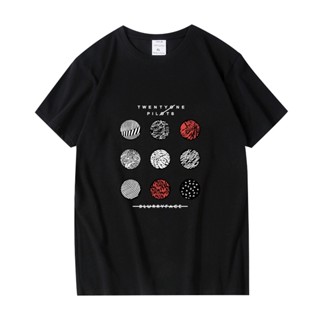 ลายน่ารัก  เสื้อยืดแขนสั้น ผ้าฝ้าย พิมพ์ลาย Twenty One Pilots ขนาดใหญ่พิเศษ สําหรับผู้ชาย และผู้หญิง ไซซ์