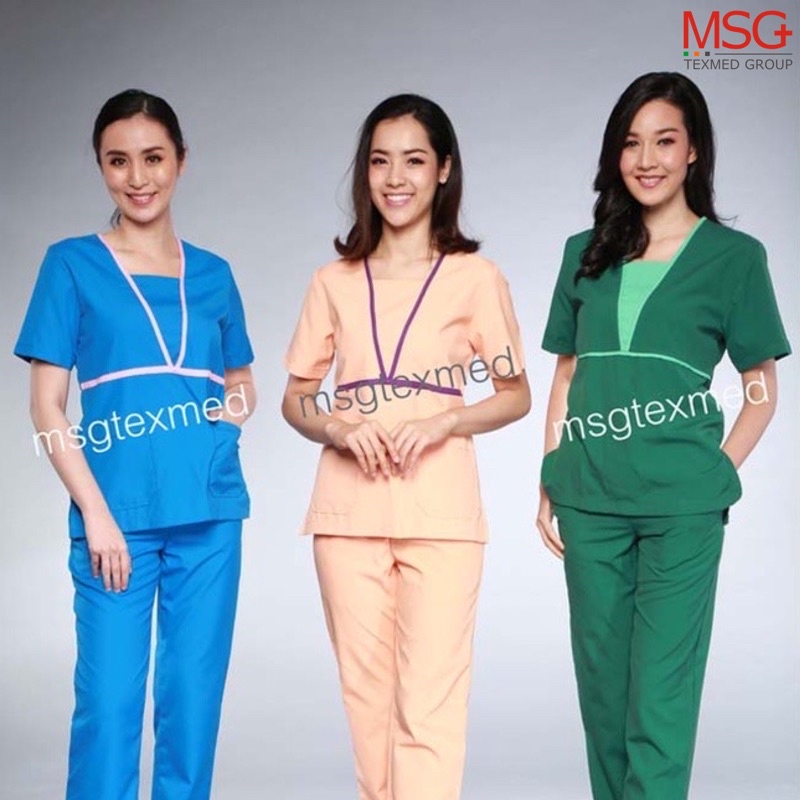 MSGtexmed ชุดสครับพยาบาล,ชุดเจ้าหน้าที่พยาบาล,ชุดแพทย์ (รุ่น MA671 + LP304)