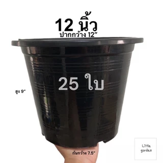 Little กระถางต้นไม้ 12 นิ้ว 25 ใบ(ดำเงาA+🖤) (สีขาวออร่าA+🤍)(สีอิฐ🧱)(สีใสA+💎)(Air pot🍀)