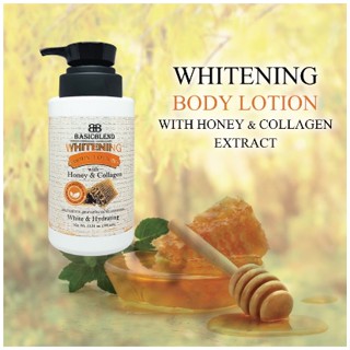 โลชั่นบำรุงผิวกาย เบสิคเบลนด์ BASICBLEND WHITENING BODY LOTION WITH HONEY &amp; COLLAGEN 300มล.