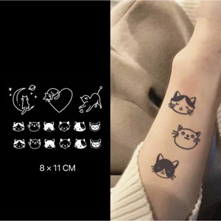 【Mars Tattoo】ใหม่ สติกเกอร์รอยสักชั่วคราว ลายแมว กึ่งถาวร 2 …