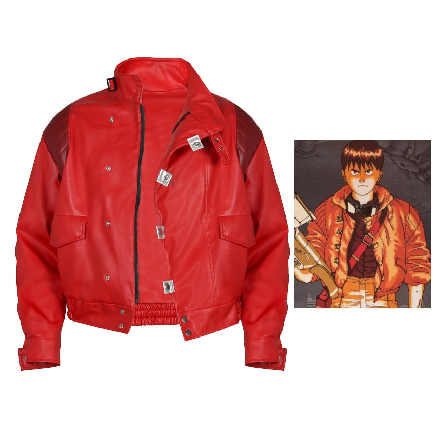 เสื้อผ้าคอสเพลย์  Takerlama Akira Kaneda Jacket Cosplay Red Men Coat Capsule Pill Printed Bomber Motorcycle Rider Leathe