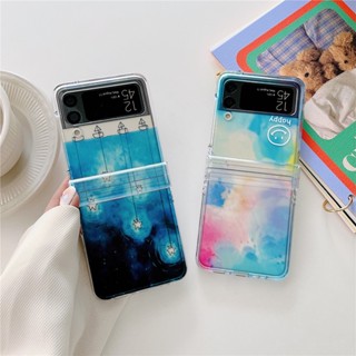 เคสโทรศัพท์มือถือแบบใส กันกระแทก ลายดาว สําหรับ Samsung Galaxy Z Flip 4 Z Flip 3 Z Flip 4 5G 2022