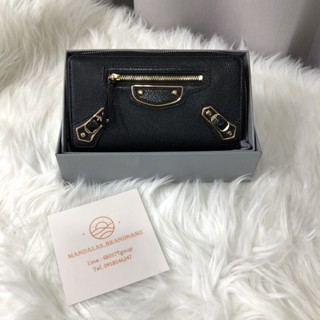 New Balenciaga Long wallet 12 cards Black Ghw