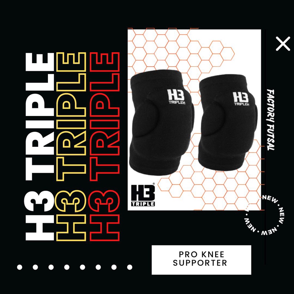 H3 PRO KNEE SUPPORTER (สีดํา) SR KNEE PAD สําหรับ GOALKEEPER FUTSAL และ VOLLEYBALL USE
