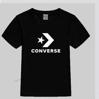 เสื้อยืดชาย ┅❃☞เสื้อยืดแฟชั่น  (Converse)  เสื้อคอกลม ผ้าคอตตอลหนานุ่ม 100% สวมใส่ได้ทั้งหญิงและชาย