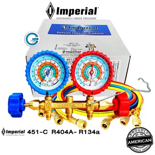 Imperial เกจวัดน้ำยาแอร์  อิมพีเรียล 451-C สายเกจ 36  3 เส้น Guages SERVICE MANIFOLD &amp; GAUGES 451-C