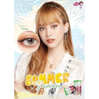 Contact lens คอนแทคเลนส์ Pretty Doll Summer Gray สีเทา (0.00) ค่าสายตาปกติ