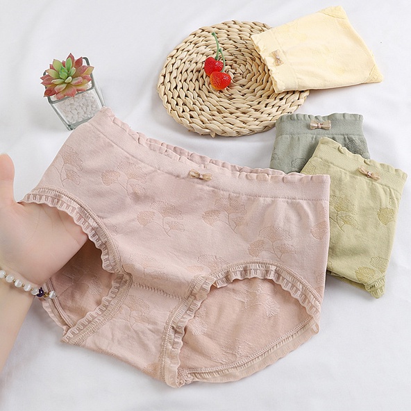 พร้อมส่งจากไทย Sanay Bra (N668) กางเกงในผ้านุ่มยืด ขอบยางยืดแต่งโบว์ที่เอว สีพาสเทลน่ารัก มีถุงซิป