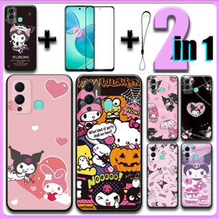 2 IN 1 เคสเซรามิค ป้องกันหน้าจอ พร้อมกระจกนิรภัย สําหรับ Infinix hot 12 play