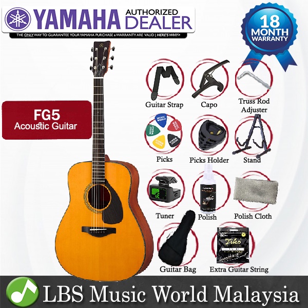 Yamaha Red Label FG5 41" ซื้อกีต้าร์โปร่ง Solid Sitka Spruce Top (FG 5)