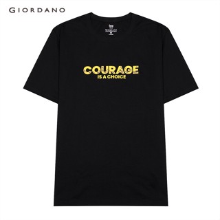 GIORDANO เสื้อยืดผู้ชาย Mens cotton message tee 01092304