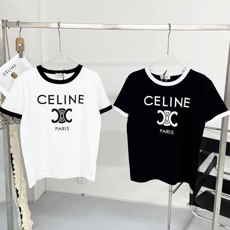 💫พร้อมส่ง💫CLN T-Shirt เสื้อยืด สกรีนอก ดีเทลตัดขอบดำ ที่แขนเสื้อ และคอเสื้อ ผ้าคอทตอน ใส่สบาย ไม่ร้อ