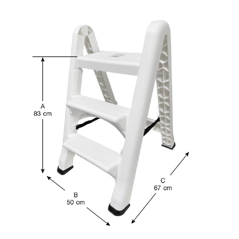 บันไดพลาสติก MATALL 3 ชั้น สีขาว - รูปที่ 4