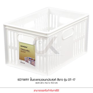 KEYWAY ตะกร้า อเนกประสงค์ รุ่น DT-17 ชั้นตะแกรง สีขาว (ขนาด 16.3 x 24 X 13.3 cm) DT17