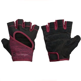 Harbinger FlexFit Women Wash N Dry Gloves Merlot ถุงมือออกกำลังหกาย ฟิตเนส ยกน้ำหนัก