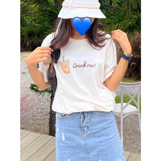 เสื้อยืด cotton 100% ลายน่ารัก | Drink me! collection