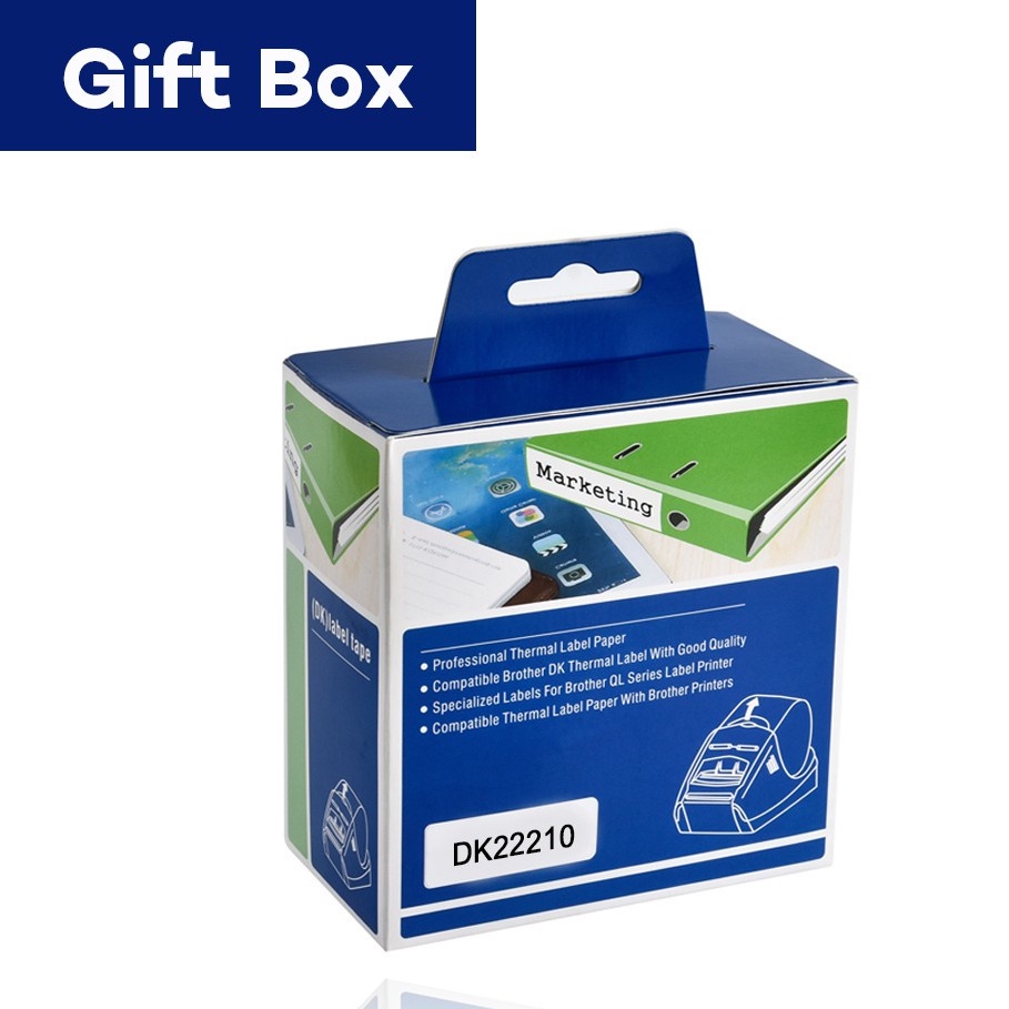 เข้ากันได้กับเครื่องพิมพ์ฉลาก Brother DK-22210 DK22210 DK210 เทปฉลากฉลากฉลากกระดาษต่อเนื่อง