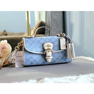 แท้ กระเป๋า Coach Kleo Top Handle In Signature Chambray