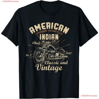 แฟชั่นที่กำหนดเอง แฟชั่นสบายๆ เสื้อ Retro Vintage American Motorcycle Indian For Old Biker Gifts T-Shirt Cotton เสื้อยืด