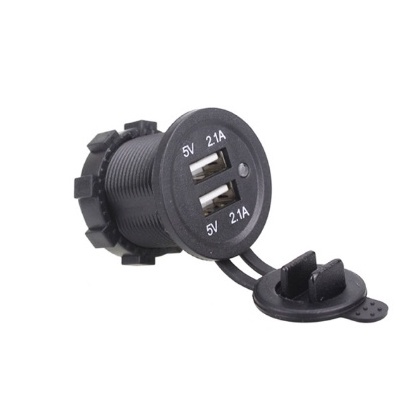 USB 5V 4.2A (2.1A 2 ช่อง ) สำหรับรถยนต์ รถจักรยานยนต์, ATV, RV, SUV, เรือ, เรือยอชท์ Input 12V 24V
