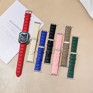 สายนาฬิกาข้อมือหนังแท้ หรูหรา สําหรับ Apple Watch Series Ultra 8 7 6 5 4 3 SE iWatch Band 49 มม. 38 มม. 42 มม. 44 มม. 40 41 มม. 45 มม.