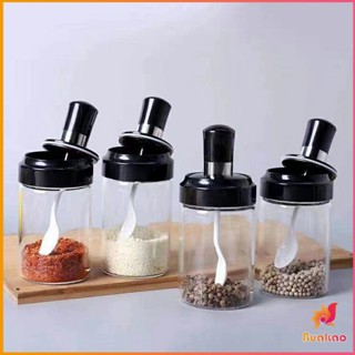 BUAKAO โถปรุงรส ได้แก่ มีช้อนและพร้อมฝาปิด โถเกลือ กล่องเครื่องปรุงรส Seasoning jar with spoon and lid