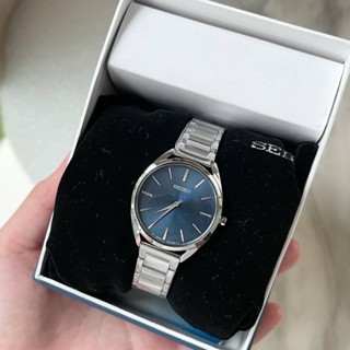 (ผ่อน0%) นาฬิกา Seiko Conceptual Quartz Blue Dial Women หน้าปัดกลม สีน้ำเงิน 32 mm สายสแตนเลสสีเงิน