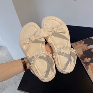 รองเท้าแตะแฟชั่น✨Nacre Sandals,การออกแบบโบว์ที่สง่างาม เกาหลีสไตล์ ใส่สบายมากต้องตำน๊าา Size 35-40💕