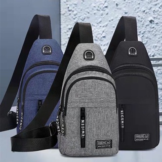 ราคา⭐กระเป๋าสะพายข้างผู้ชาย กระเป๋าคาดเอว Men\'s sports durable multi-function outdoor casual fashion chest bag
