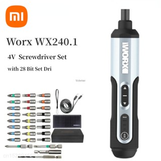 Xiaomi Worx WX240.1 4V ชุดไขควงไฟฟ้า ขนาดเล็ก ชุดไขควงไร้สายอัจฉริยะ ที่จับชาร์จ USB พร้อมชุดดอกไขควง 28 ชิ้น