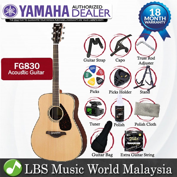 Yamaha FG830 44" เมื่อซื้อ Solid Sitka Spruce Top Acoustic Guitar Natural (FG 830)