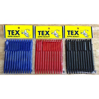 (12ด้าม)ปากกาลูกลื่น TEX Mc228 เส้น1.0 หมึกสีนง. แดง ดำ คละสีได้ตามต้องการ